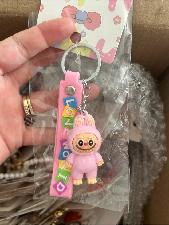 Other - 4/$50 k-pop Labubu Pink Cute Character Keychain for Kids - Love World Strap